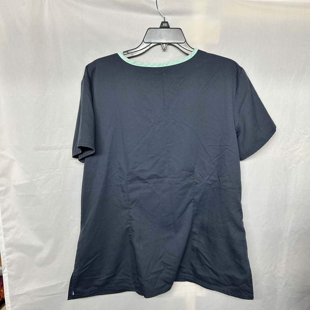 Greys Anatomy Active by Barco Scrub Top XL Black Mint Green V-Neck GRS861 - Picture 3 of 5